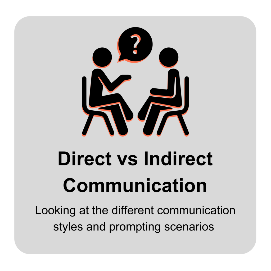 Direct vs Indirect Communication
Looking at the different communication styles and prompting scenarios